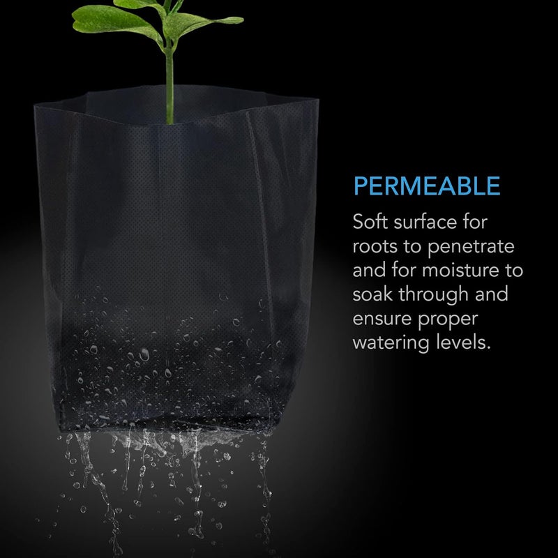 AC Infinity Nursery Bags 1/2 Gallon, Non-Woven Fabric Growing Pouches, 50-Pack Biodegradable Plant Pots for Seed Starting, Soil Transplant, Home Garden Supply - Image 4